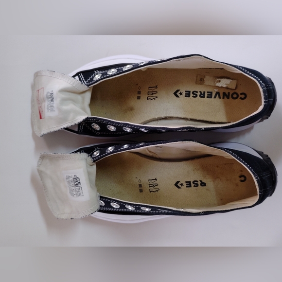 Converse Kids Black Canvas Slip-On Sneakers with White Toecaps and Gum Outsoles - Picture 8 of 9